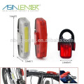 Super brilhante USB recarregável COB bicicleta luz com vermelho e branco luz cor